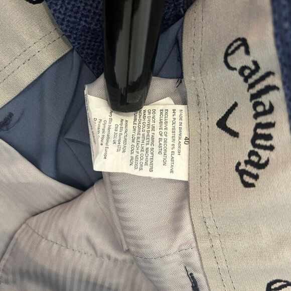 CALLAWAY Men’s Sz 40 Opti-Dri Active Waistband Pebbled Blue Golf Shorts Stretch - Picture 10 of 10